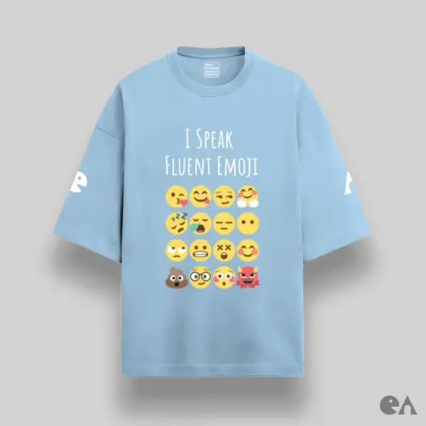 I Speak Fluent Emoji | Unisex Oversized Luxurious Super Soft 280 GSM Terry Tshirt - Image 3