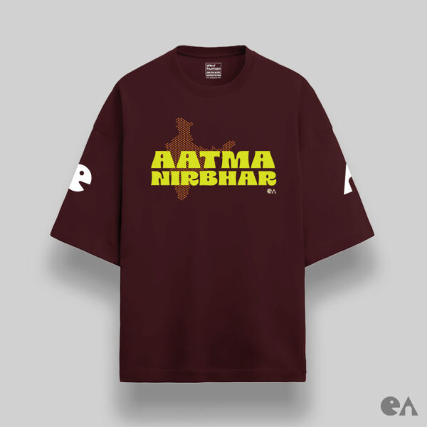 Aatma Nirbhar Indian | Unisex Oversized Luxurious Super Soft 280 GSM Terry Tshirt - Image 4