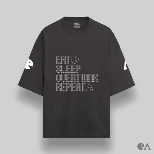 Eat Sleep Overthink Repeat | Unisex Oversized Luxurious Super Soft 280 GSM Terry Tshirt - Image 4