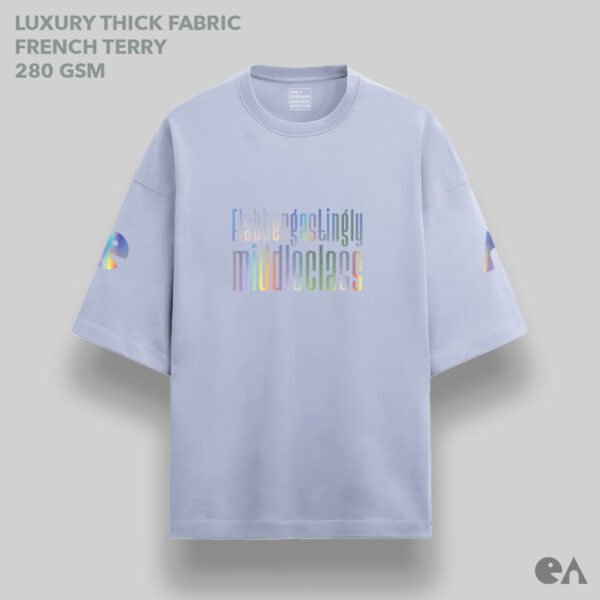 Flabbergastingly Middleclass | Reflective Rainbow Unisex Oversized Luxurious Super Soft 280 GSM Terry Tshirt - Image 6