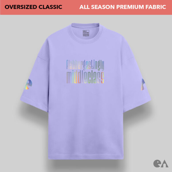 Flabbergastingly Middleclass | Reflective Rainbow Unisex Oversized Classic Tshirt, Premium 240 GSM - Image 3