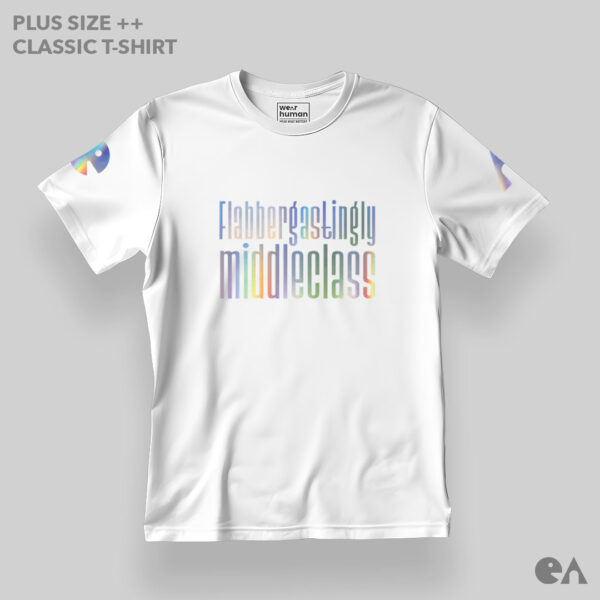 Flabbergastingly Middleclass | Plus Size Reflective Rainbow Classic Tshirt - Image 5