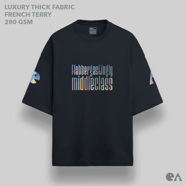 Flabbergastingly Middleclass | Reflective Rainbow Unisex Oversized Luxurious Super Soft 280 GSM Terry Tshirt - Image 7