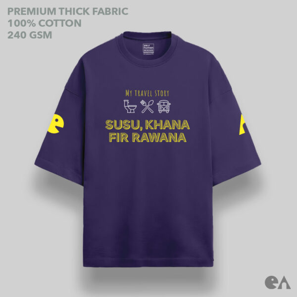 My Travel Story: Susu, Khana, Fir Rawana | Unisex Oversized Classic Tshirt, Premium 240 GSM - Image 5