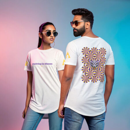 Thriving in Chaos Rahu Inspired Illusion | Longline Classic Tshirt 180 GSM
