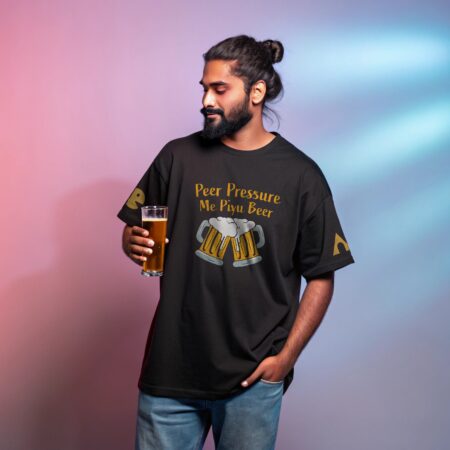 Peer Pressure Me Piyu Beer | Unisex Oversized Luxurious Super Soft 280 GSM Terry Tshirt