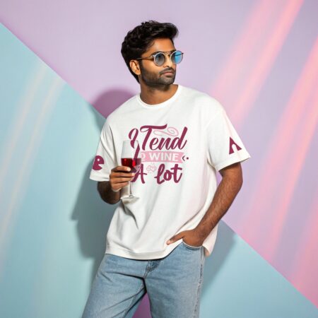 I tend to Wine a lot | Unisex Oversized Luxurious Super Soft 280 GSM Terry Tshirt