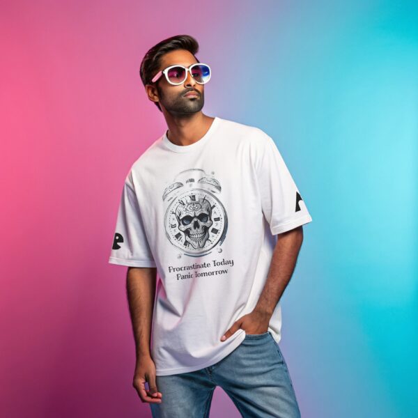 Procrastinate Today, Panic Tomorrow | Unisex Oversized Luxurious Super Soft 280 GSM Terry Tshirt