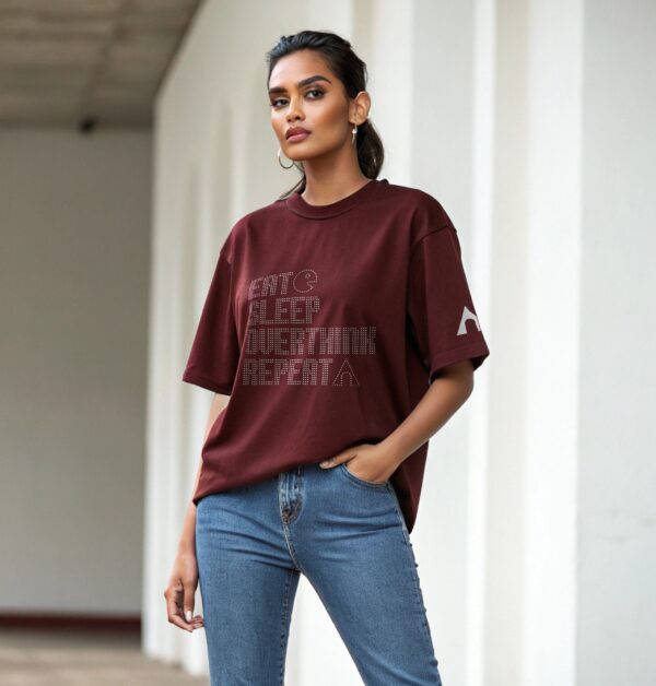 Eat Sleep Overthink Repeat | Unisex Oversized Luxurious Super Soft 280 GSM Terry Tshirt