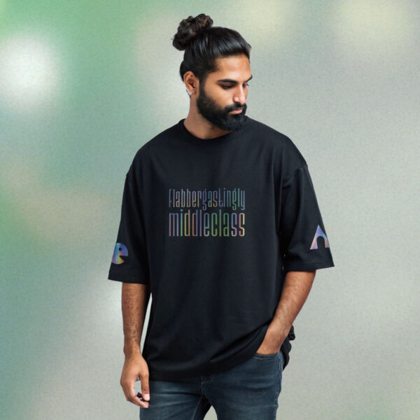 Flabbergastingly Middleclass | Reflective Rainbow Unisex Oversized Luxurious Super Soft 280 GSM Terry Tshirt