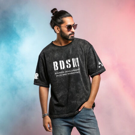 BDSM: Business Development, Sales & Marketing | Unisex Oversized 240 GSM Acid Wash Cotton T-Shirt