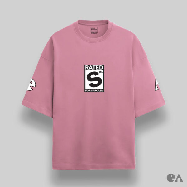 Rated S for Sarcasm | Unisex Oversized Luxurious Super Soft 280 GSM Terry T-Shirt - Image 4