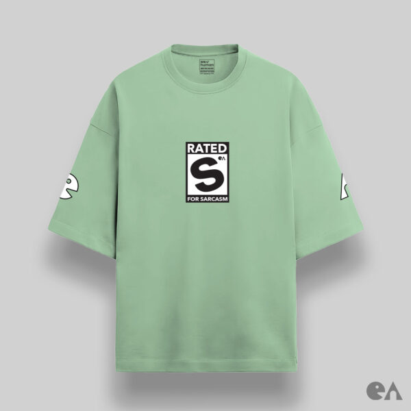 Rated S for Sarcasm | Unisex Oversized Luxurious Super Soft 280 GSM Terry T-Shirt - Image 3