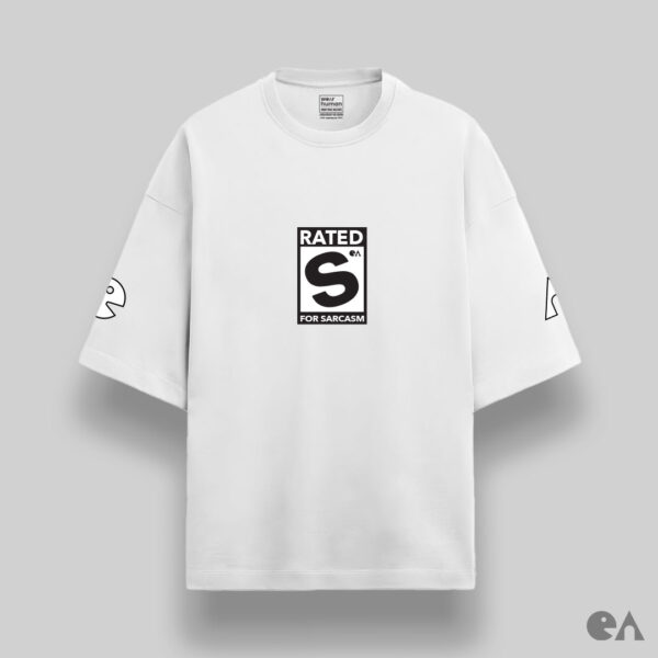Rated S for Sarcasm | Unisex Oversized Luxurious Super Soft 280 GSM Terry T-Shirt - Image 6
