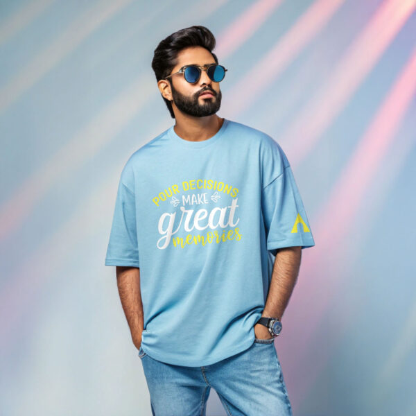 Pour Decisions Make Great Memories | Unisex Oversized Luxurious Super Soft 280 GSM Terry Tshirt
