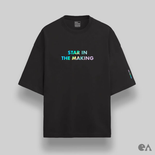 Star in the Making | Rainbow Vinyl Print Unisex Oversized Luxurious Super Soft 280 GSM Terry Tshirt - Image 2