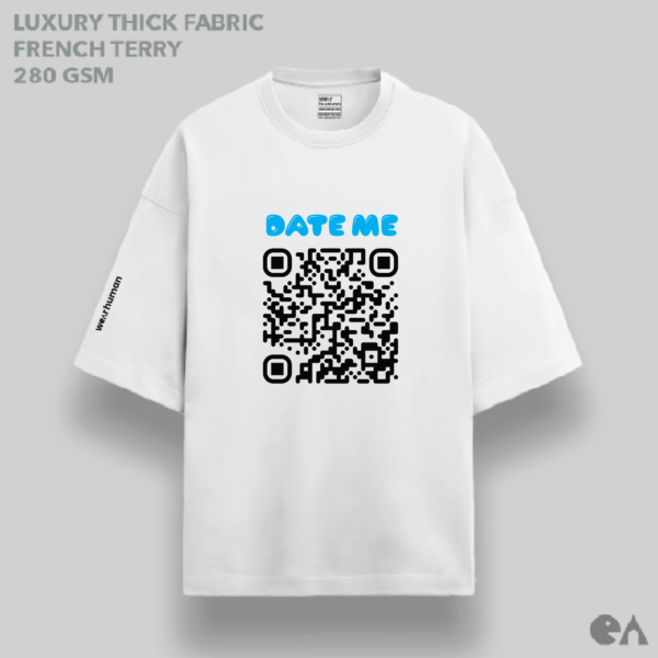 Custom QR Code on Oversized Luxe (XS to 3XL), Thick & Super Soft Terry Cotton 280 GSM, Soft Print - Image 2