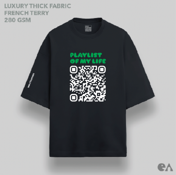 Custom QR Code on Oversized Luxe (XS to 3XL), Thick & Super Soft Terry Cotton 280 GSM, Soft Print - Image 3