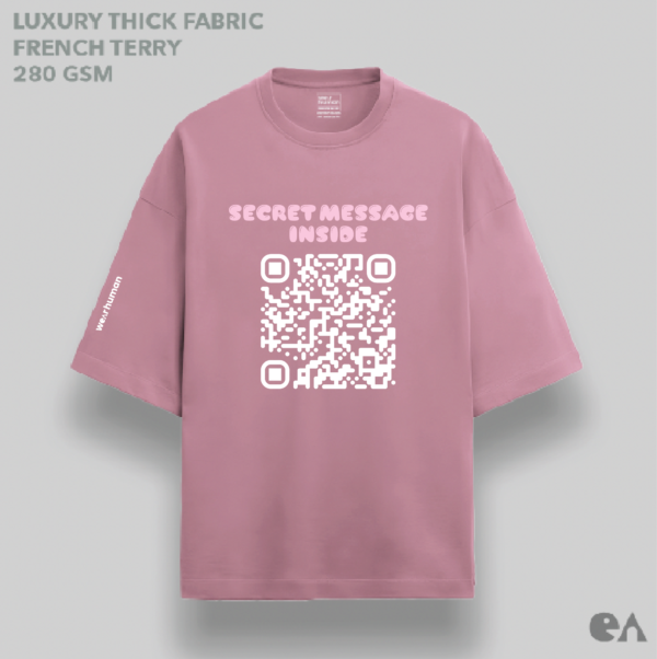 Custom QR Code on Oversized Luxe (XS to 3XL), Thick & Super Soft Terry Cotton 280 GSM, Soft Print - Image 4