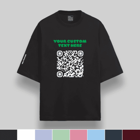 Custom QR Code on Oversized Luxe (XS to 3XL), Thick & Super Soft Terry Cotton 280 GSM, Soft Print