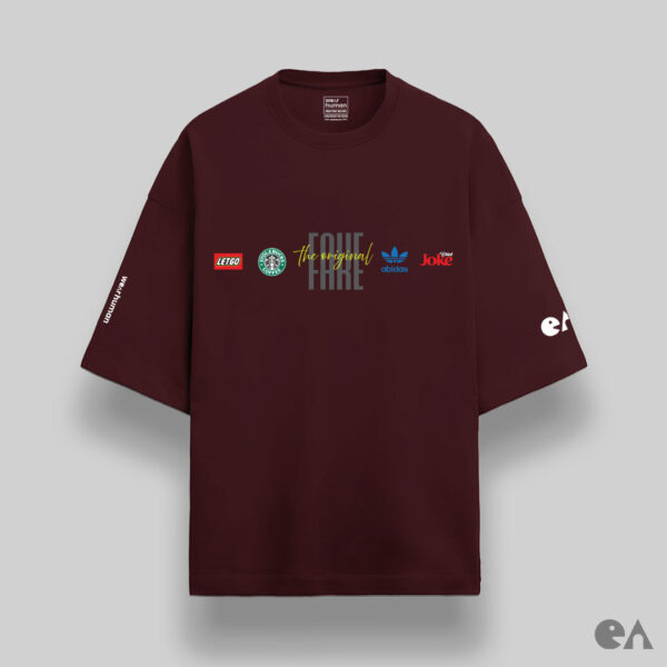 Original Fake: The Only Original Thing Here Is Me | Unisex Oversized Luxurious Super Soft 280 GSM Terry T-Shirt - Image 4