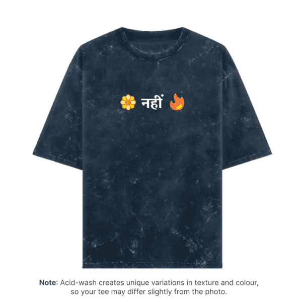 Flower Nahi Fire, Inspired by Pushpa | Oversized Regular Acid Washed 240 GSM - Image 5