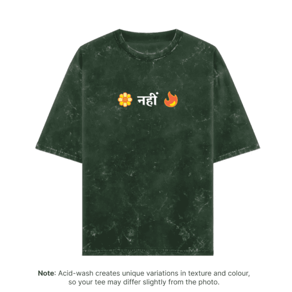 Flower Nahi Fire, Inspired by Pushpa | Oversized Regular Acid Washed 240 GSM - Image 3