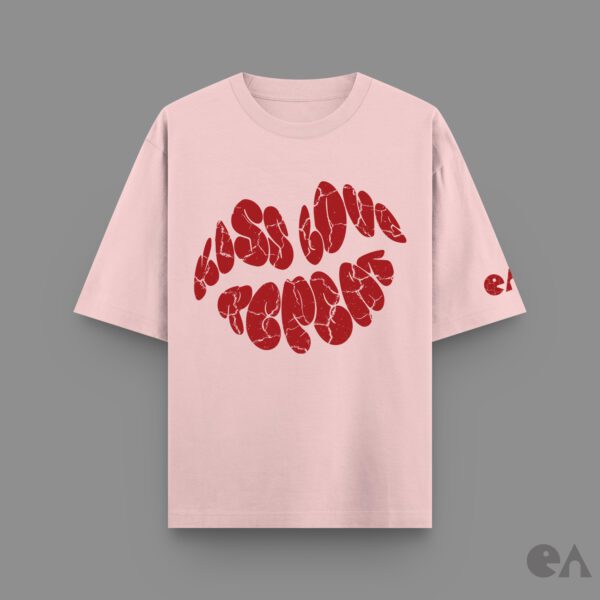 Kiss Love Repeat 💋 | Oversized Regular T-shirt 240 GSM - Image 2